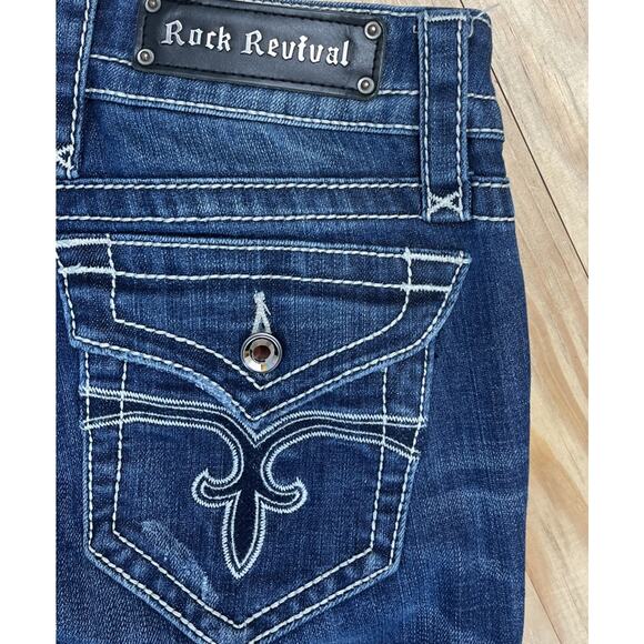Rock Revival Womens Jeans Size 29 Studded Noelle Low Rise Skinny Distressed - Picture 5 of 7